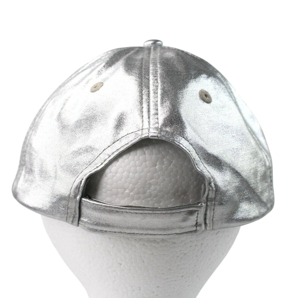 Disney Parks Classic Mickey Mouse Silver Lamé Dads Bill Baseball Hat Adjustable - Picture 6 of 7